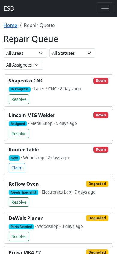 Repair Queue - Mobile